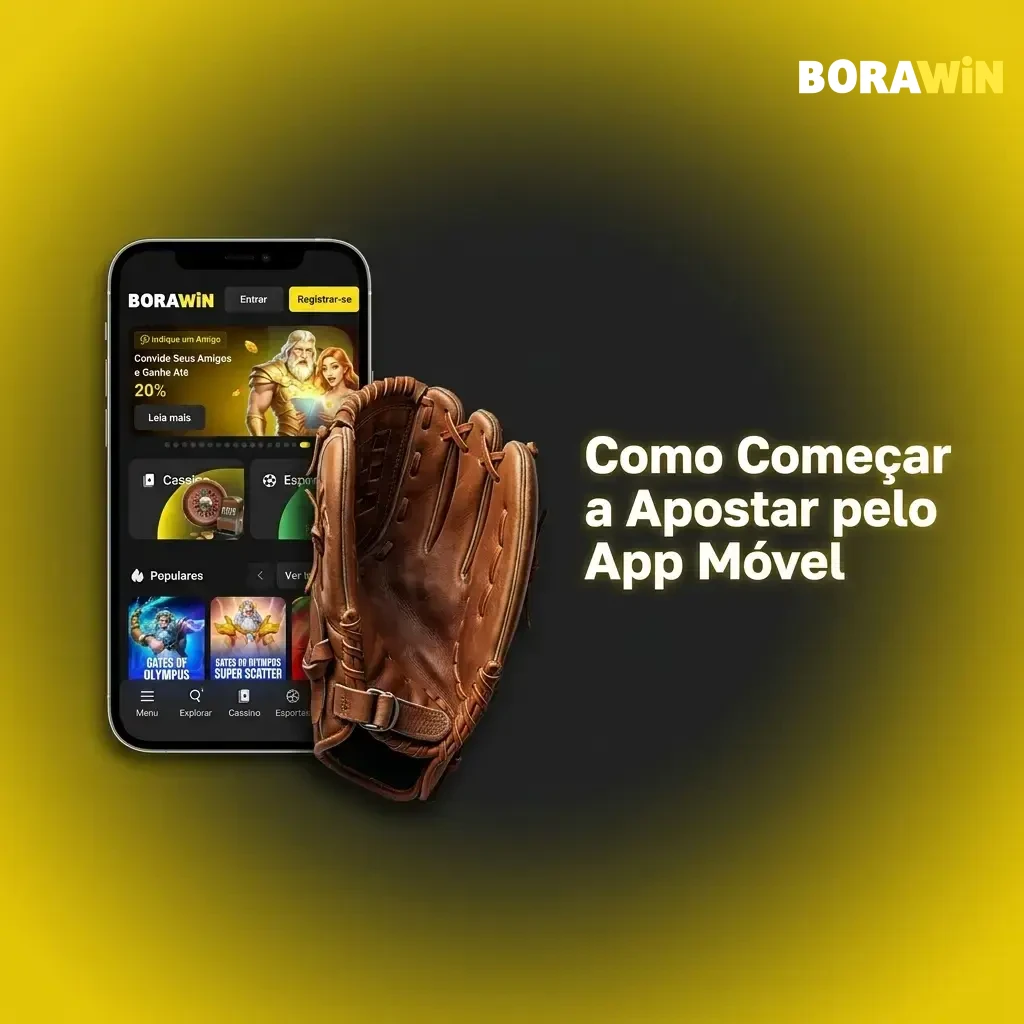 Passo a passo para começar a apostar pelo aplicativo móvel da BoraWin em esportes.
