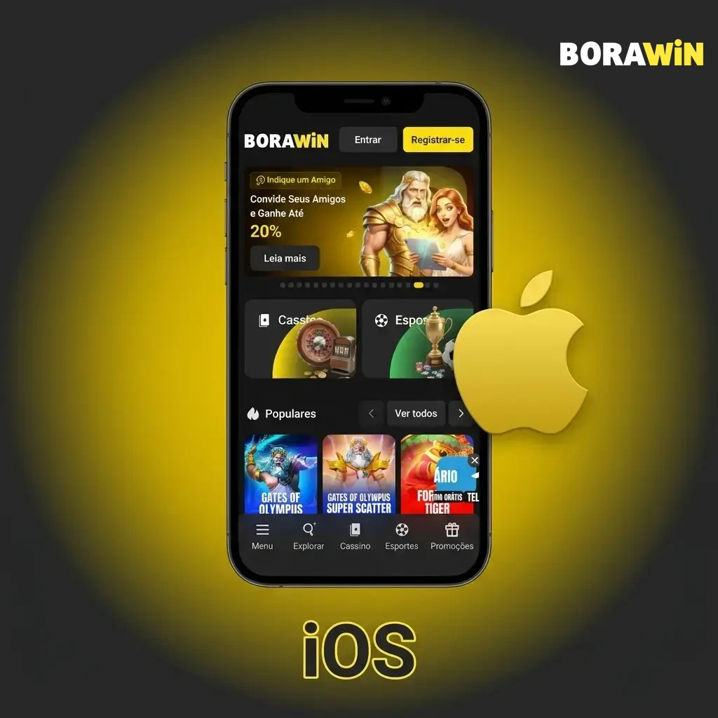 Tela de instalação do app BoraWin para iOS disponível na App Store para iPhone e iPad com iOS 12.0 ou superior.