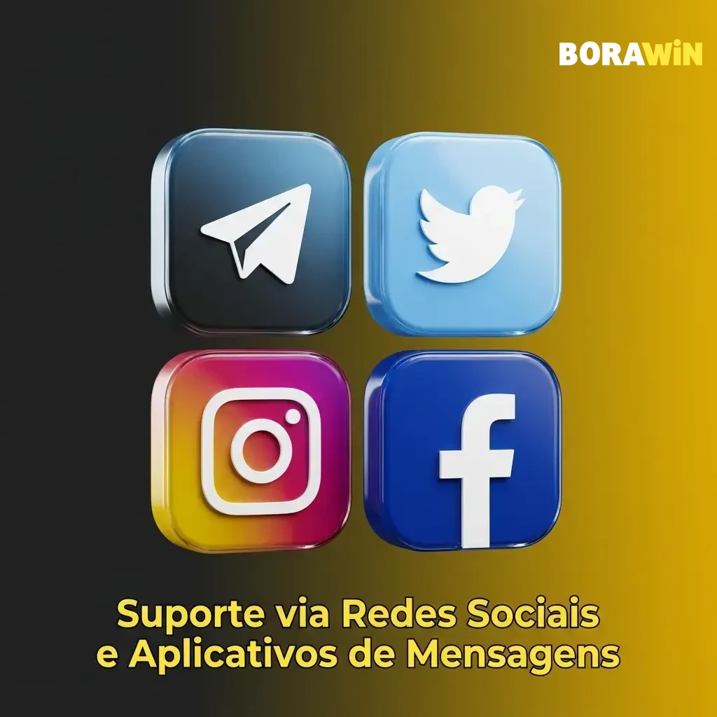 Suporte BoraWin via WhatsApp, Telegram, Facebook Messenger e Instagram Direct para dúvidas e novidades.