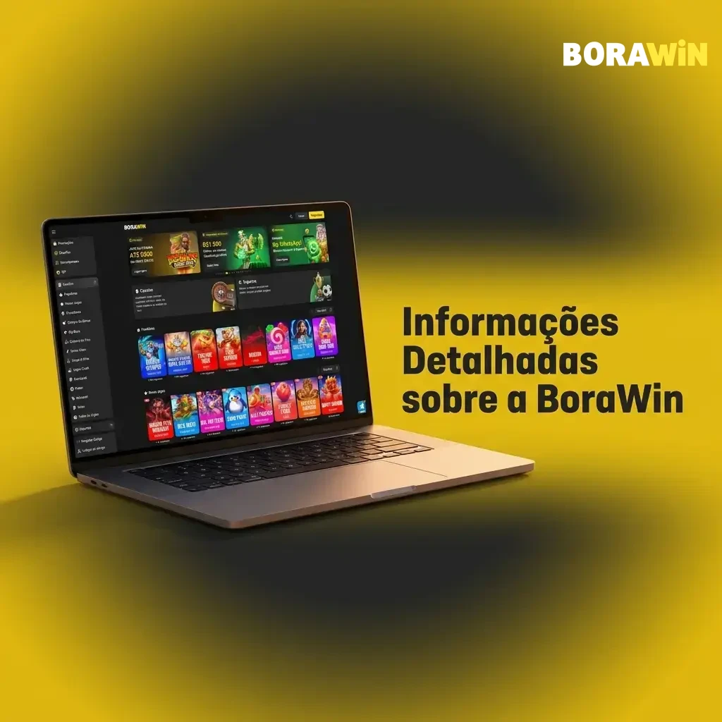 Plataforma BoraWin com apostas esportivas, cassino online, app Android e iOS, segurança SSL e verificação em duas etapas.