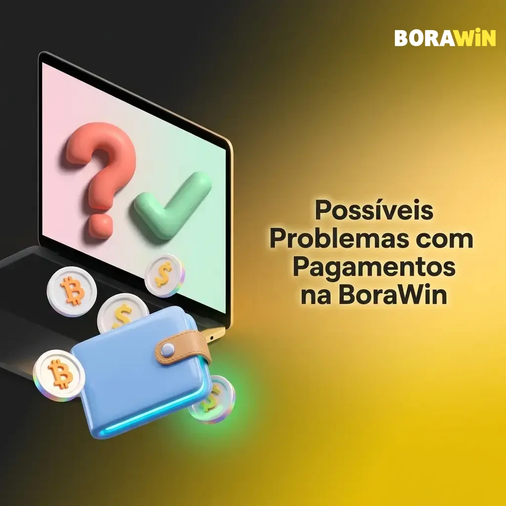 Problemas comuns com pagamentos na BoraWin: depósito, saque, verificação, Pix e criptomoeda.