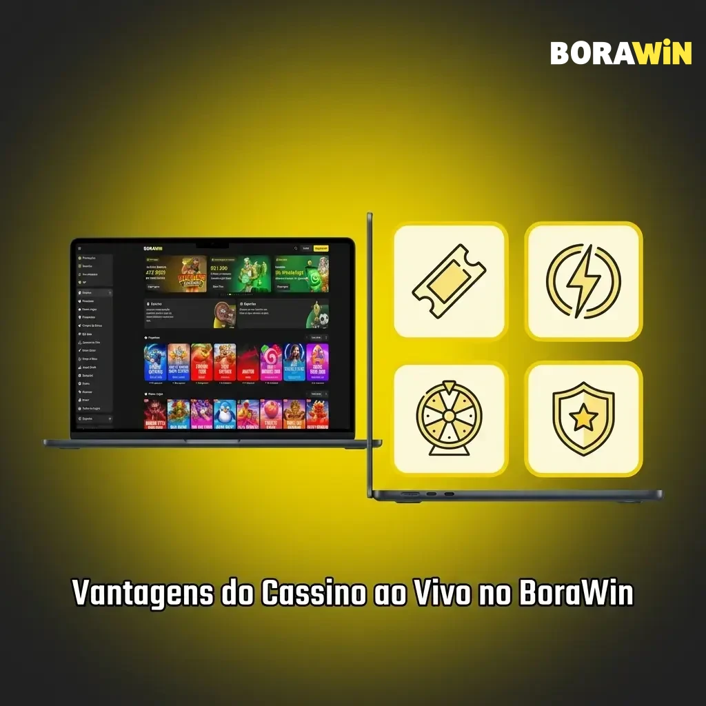 Vantagens do cassino ao vivo BoraWin: dealers reais, chat, mesas 24h e acesso pelo app móvel.
