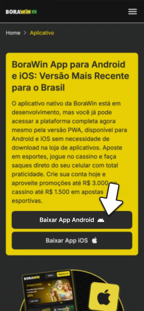 Clique aqui para instalar o BoraWin no seu Android.
