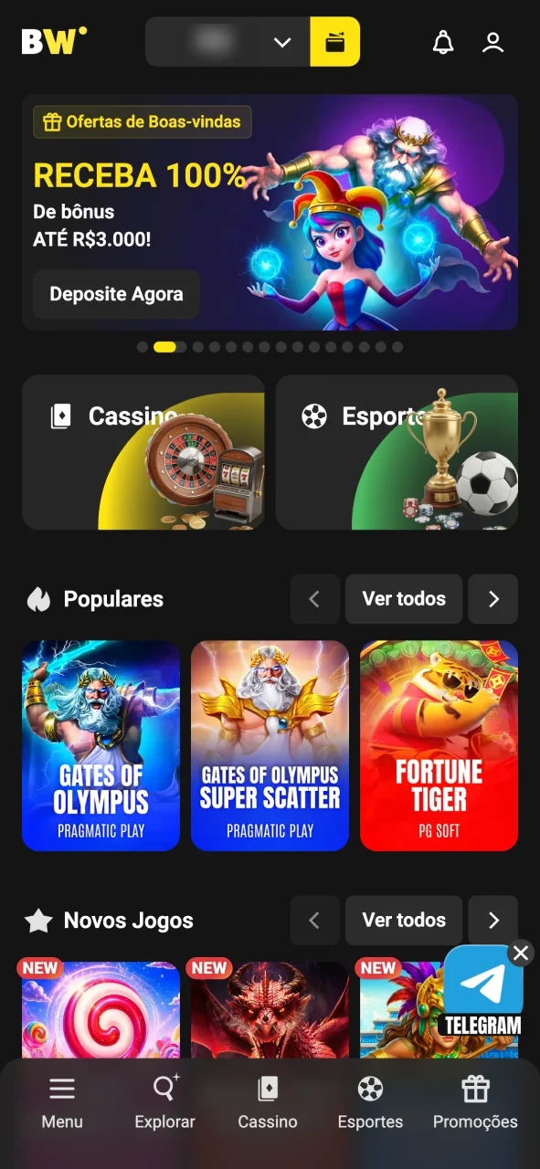 Use a versão web do BoraWin para suas apostas.