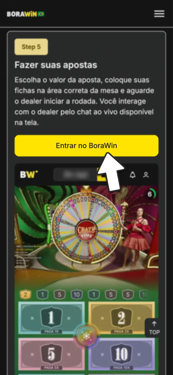 Acesse o formulário de cadastro e registre-se no BoraWin.