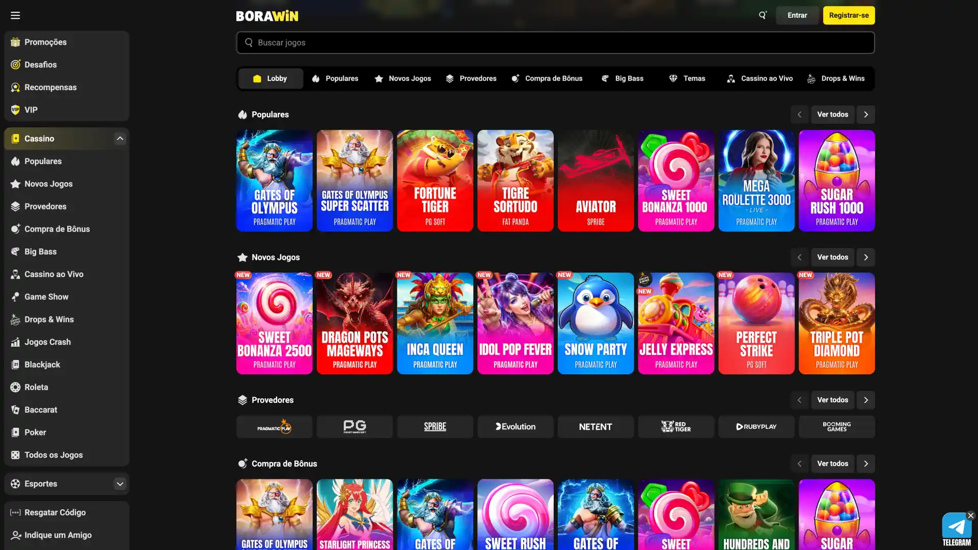 Explore a vasta biblioteca de jogos de cassino no BoraWin.