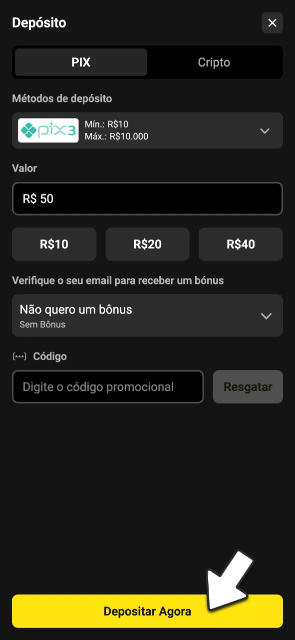 Siga as instruções para finalizar seu pagamento no BoraWin.