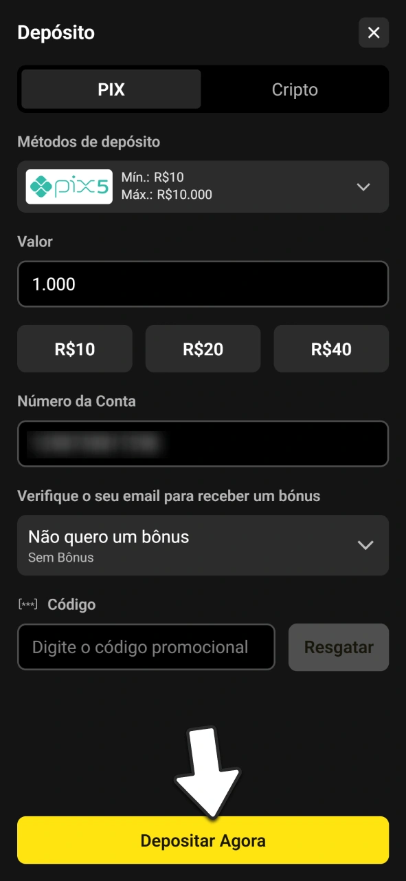 Saiba como realizar um depósito na BoraWin.